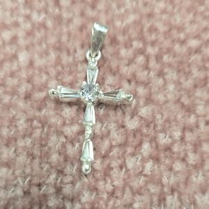 Radiant Silver Cross Necklace